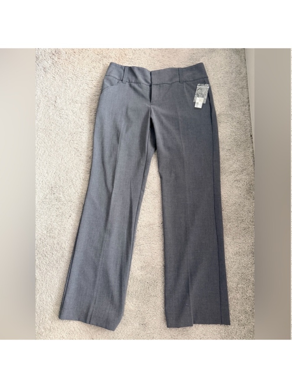 Daisy Fuentes Charcoal Straight-Leg Trousers Size 12 - Picture 2 of 5